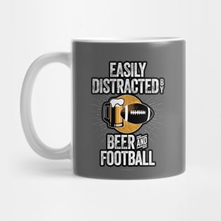 Easily Distracted by Beer and Football Mug